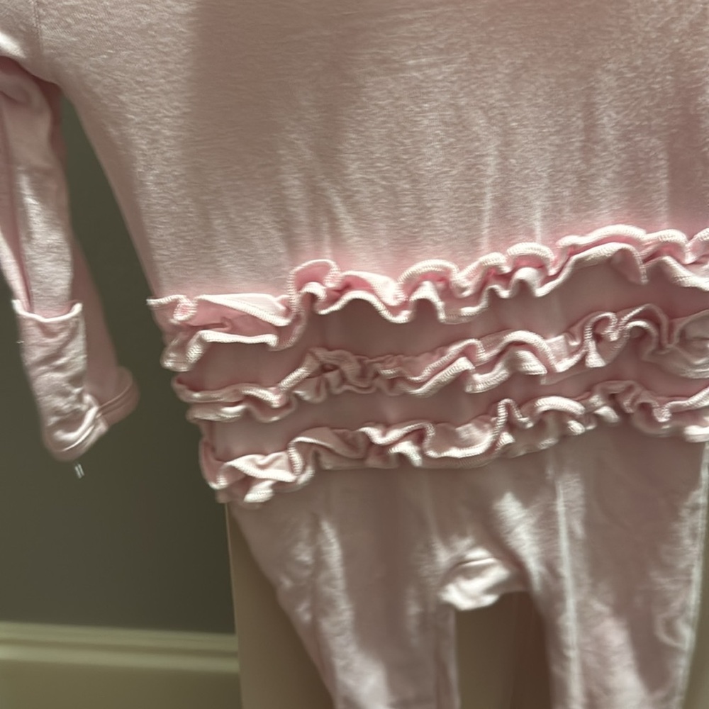 Pink Ruffled Kids One Piece - Picture 3 of 4